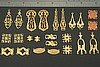 24pc VINTAGE STYLE SOLID RAW BRASS FINDINGS SAMPLER LOT G