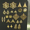 24pc VINTAGE STYLE SOLID RAW BRASS FINDINGS SAMPLER LOT K