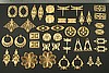 44pc VINTAGE STYLE RAW BRASS FINDINGS SAMPLER LOT