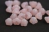 24pc 4X6mm LIGHT MILKY PINK CZECH GLASS BELL FLOWER BEADS