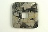 1pc 50mm PREMIUM BLACK SILVER LEAF AGATE SQUARE DONUT GEMSTONE PENDANT