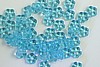 1 STRAND (100pc) 5mm AQUAMARINE CZECH GLASS FLOWER SPACER BEADS