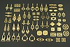 68pc VINTAGE STYLE RAW BRASS FINDINGS CONNECTOR LOT