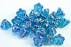 1 STRAND (25pc) 8X6mm LUSTER IRIS TEAL CZECH GLASS BELL FLOWER BEADS