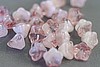 1 STRAND (25)pc 8X6mm CRYSTAL LIGHT PINK CZECH GLASS BELL FLOWER BEADS