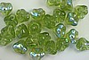 10pc 8X6mm AURORA BOREALIS OLIVINE CZECH GLASS BELL FLOWER BEADS