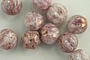 1 STRAND (25pc) 8MM LUSTER OPAQUE TOPAZ PINK CZECH GLASS MELON ROUND BEADS