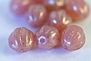 10pc 8mm PINK MARBLED GOLD CZECH GLASS MELON ROUNDS LOOSE BEADS (CZ008)