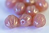 1 STRAND - (25pcs) 8mm PINK MARBLED GOLD CZECH GLASS MELON ROUNDS