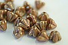 1 STRAND (25pc) 8X6mm LUSTER OPAQUE ROSE GOLD TOPAZ CZECH GLASS BELL FLOWER BEADS