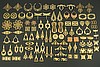 94pc VINTAGE STYLE RAW BRASS FINDINGS CONNECTOR LOT