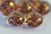 1 STRAND (25pc) 9x6mm FACETED GEMSTONE STYLE DONUT LIGHT TOPAZ COPPER CZECH GLASS