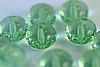 1 STRAND (25pc) 9x6mm FACETED GEMSTONE STYLE DONUT PERIDOT GREEN CZECH GLASS