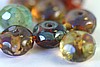 10pc 9x6mm FACETED GEMSTONE STYLE DONUT PICASSO MULTI COLOR CZECH GLASS