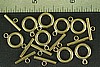 4pc RAW BRASS TOGGLE CLASP LOT