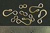 8pc RAW BRASS HOOK & EYE CLASP LOT