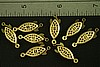 8pc RAW BRASS FILIGREE 1-STRAND OVAL CLASP LOT