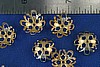 24pc VINTAGE 13mm RAW BRASS CUTOUT BEAD CAP JEWELRY LOT BC17-24