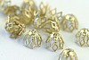 24pc VINTAGE STYLE 7mm RAW BRASS FILIGREE BEAD CAP LOT BC28-24