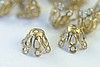 12pc VINTAGE STYLE 9mm RAW BRASS FILIGREE BEAD CAP LOT BC30-12