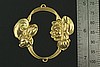 1pc FABULOUS VINTAGE STYLE RAW BRASS ORNATE LOTUS FLOWER OPEN CENTER PENDANT N120-1